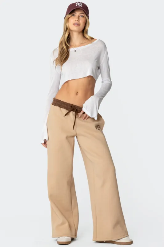 Edikted Contrast Embroidered Sweatpants sold by Edikted