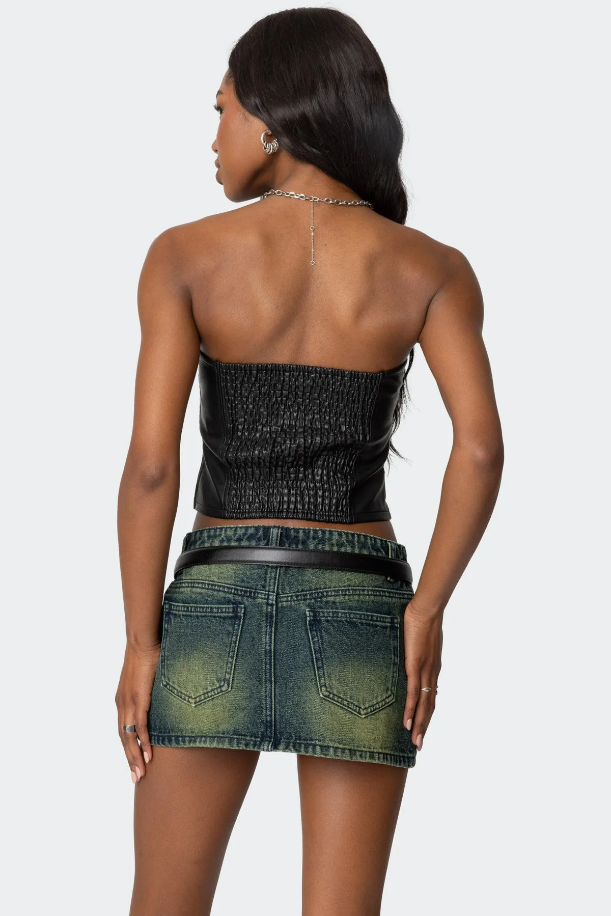 Myleigh Faux Leather Strapless Top sold by Edikted product image thumbnail 5