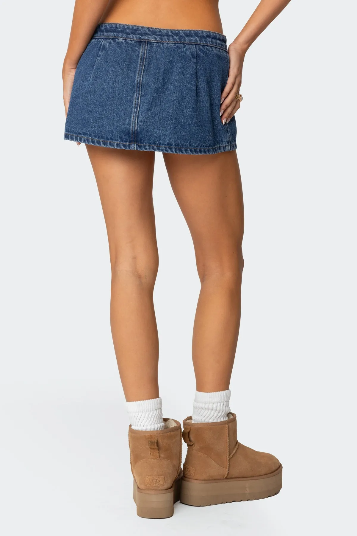 Anita Denim Mini Skort sold by Edikted product image thumbnail 4