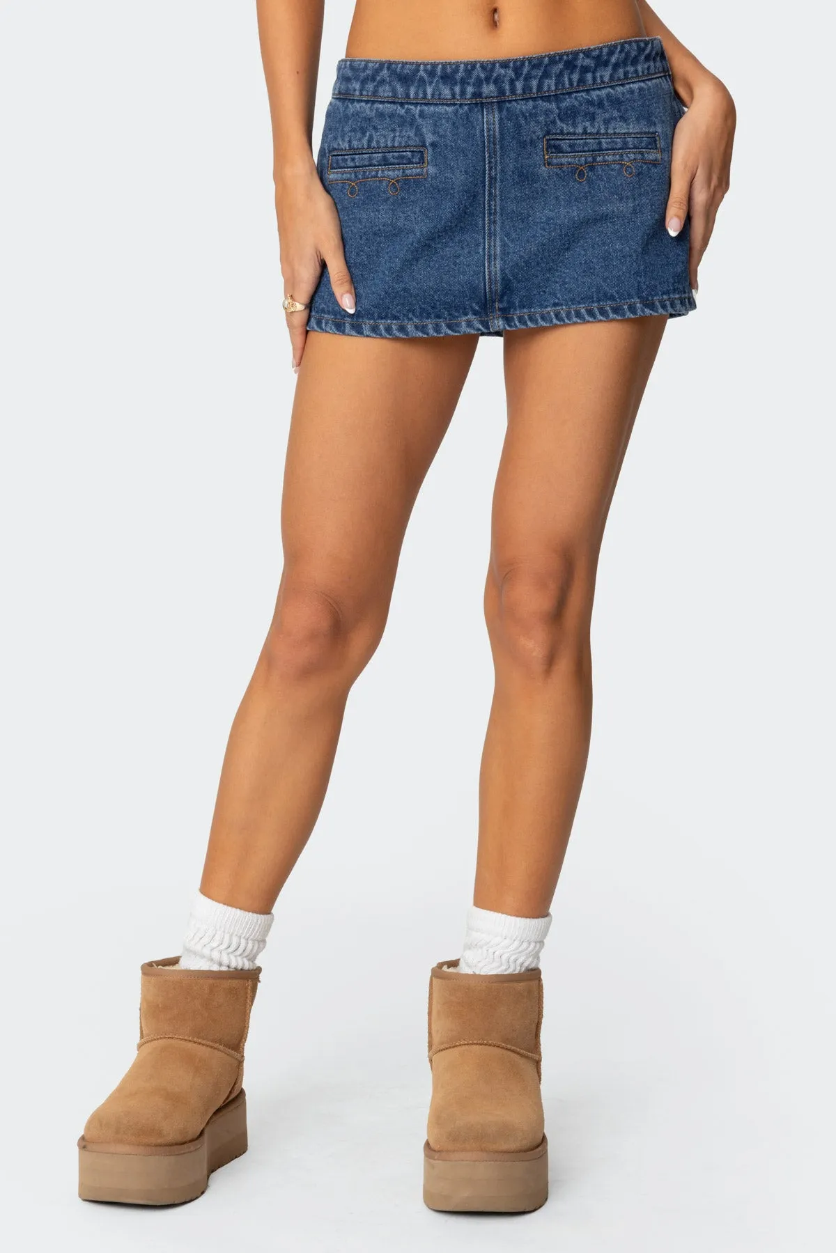 Anita Denim Mini Skort sold by Edikted product image thumbnail 2