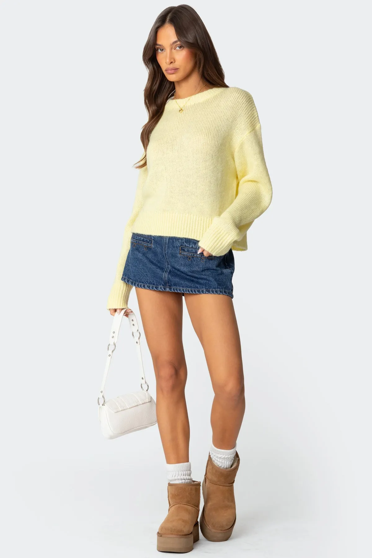 Anita Denim Mini Skort sold by Edikted product image thumbnail 5