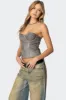Sulivan Strapless Faux Leather Corset sold by Edikted