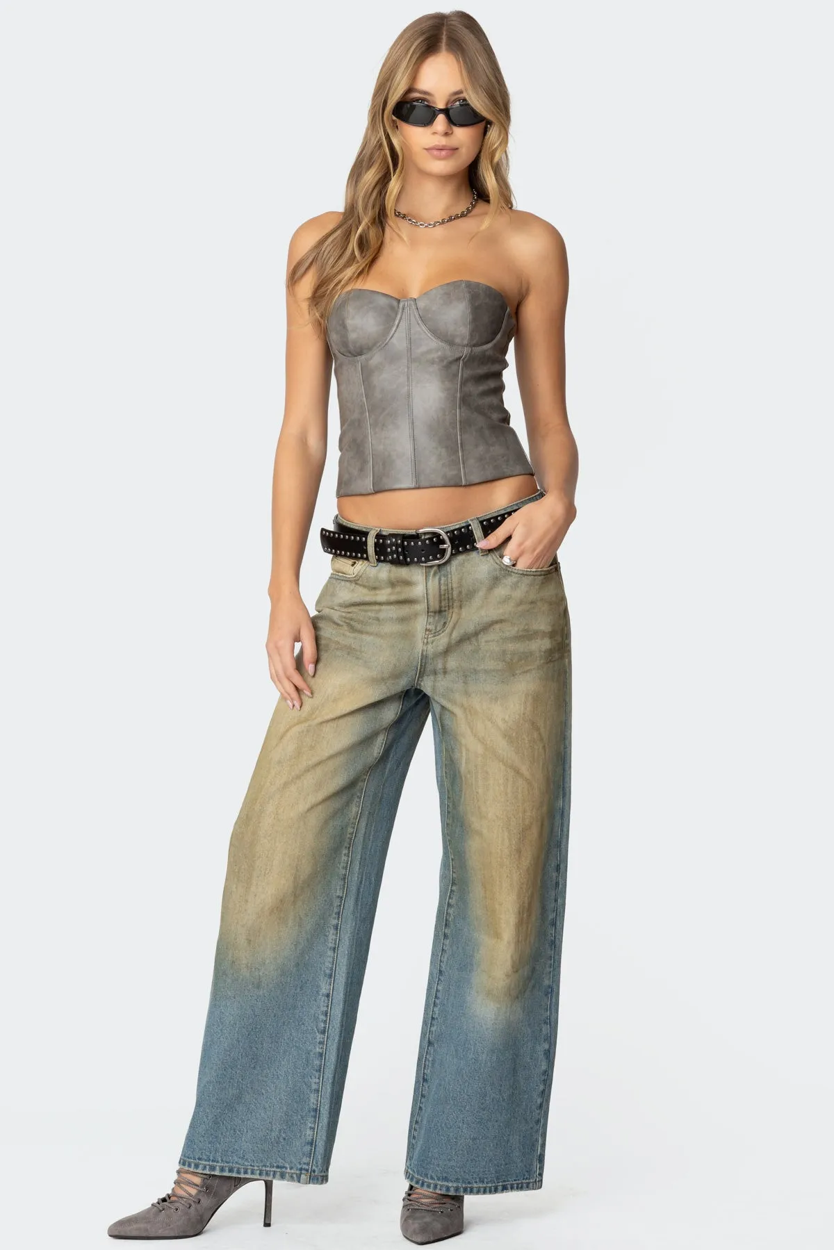 Sulivan Strapless Faux Leather Corset sold by Edikted product image thumbnail 2