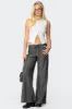 Mayla Wide Leg Pinstripe Trousers sold by Edikted
