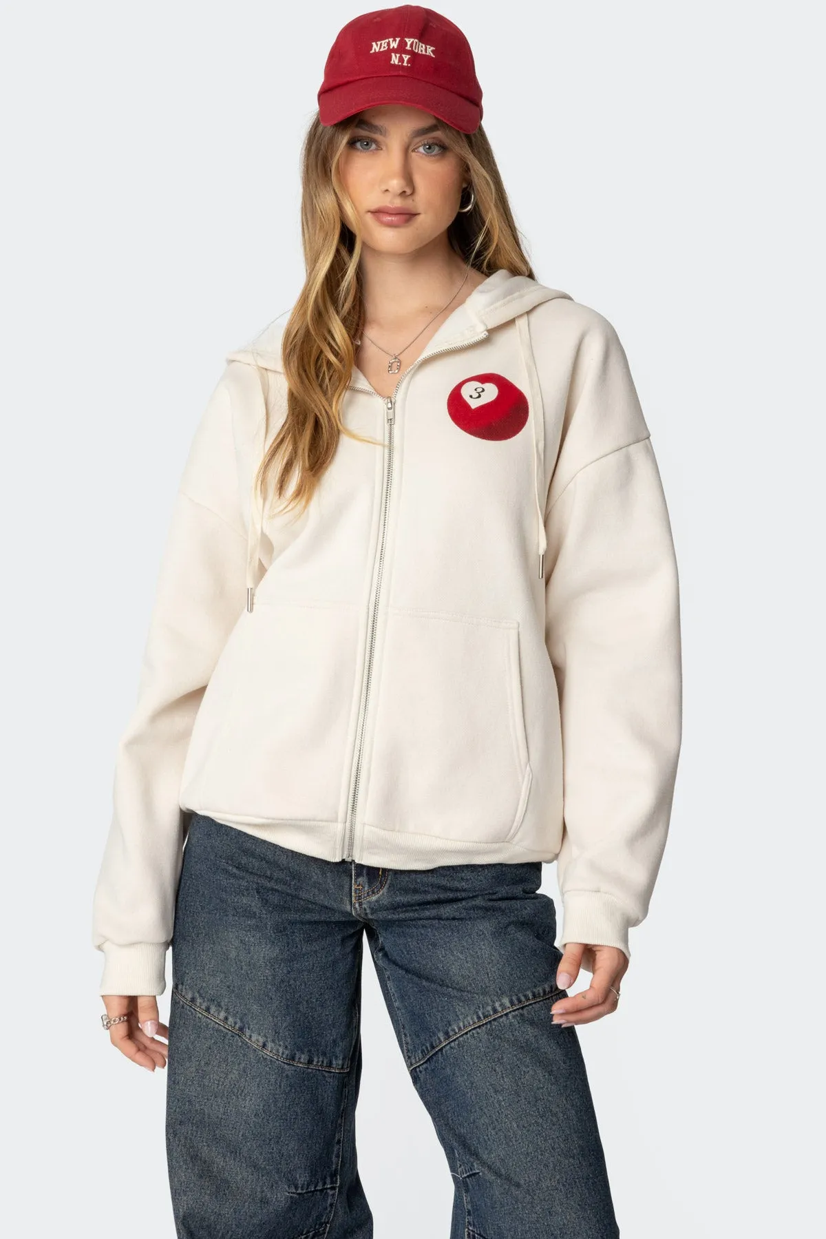 Magic 3 Oversized Zip Up Hoodie sold by Edikted product image thumbnail 3