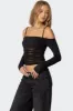 Susie Off Shoulder Mesh Top sold by Edikted
