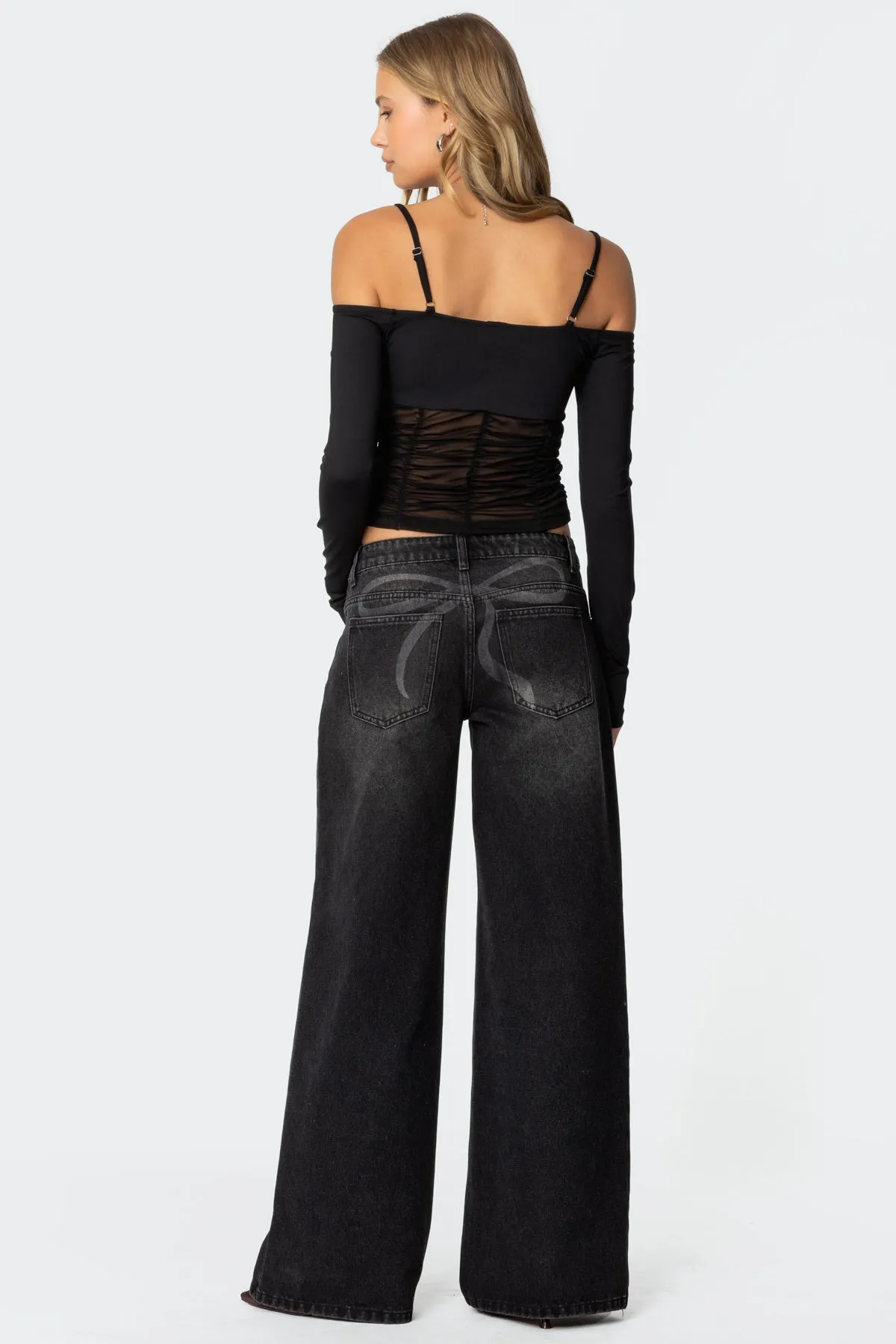 Susie Off Shoulder Mesh Top sold by Edikted product image thumbnail 5