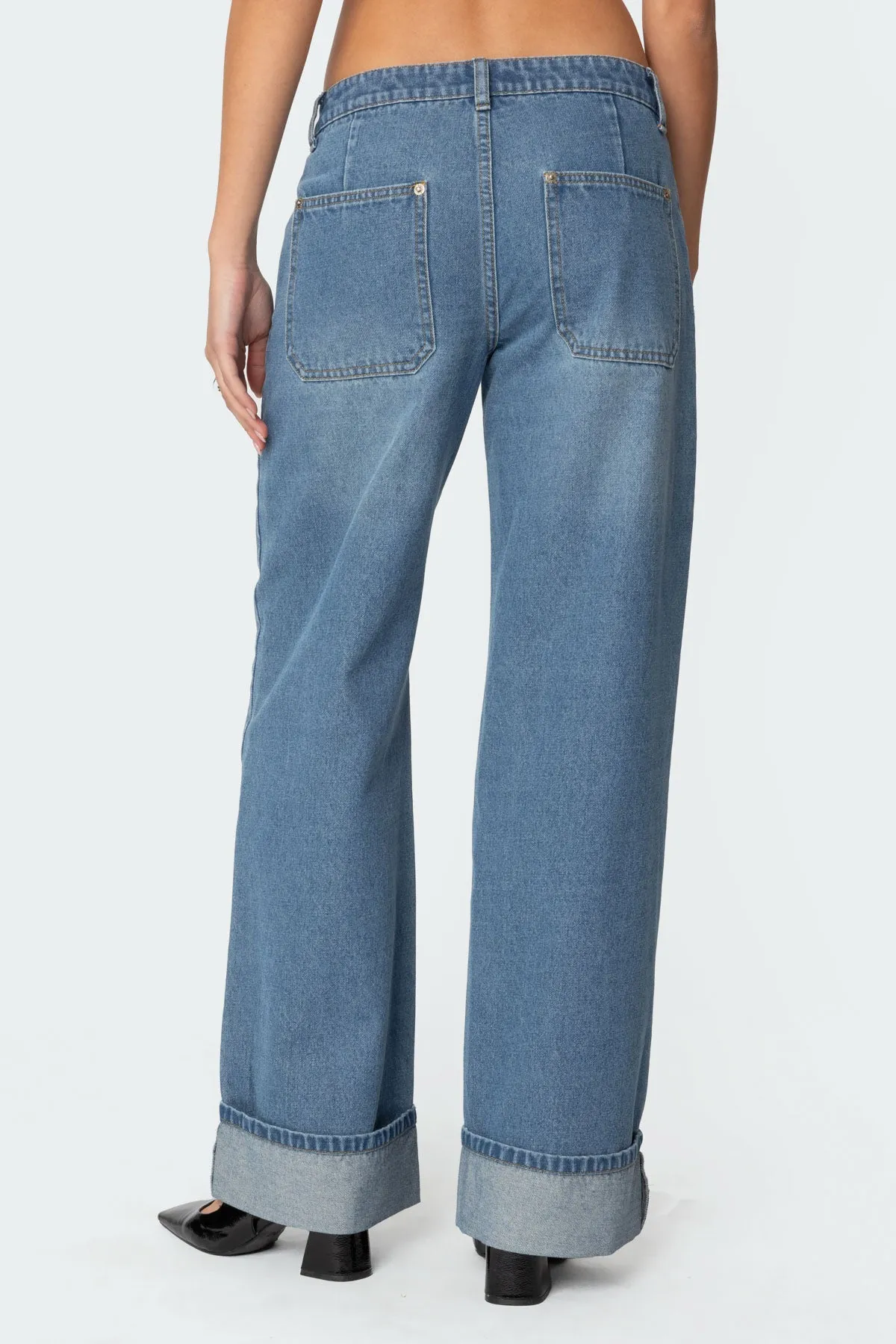 Madi Cuffed Low Rise Jeans sold by Edikted product image thumbnail 5