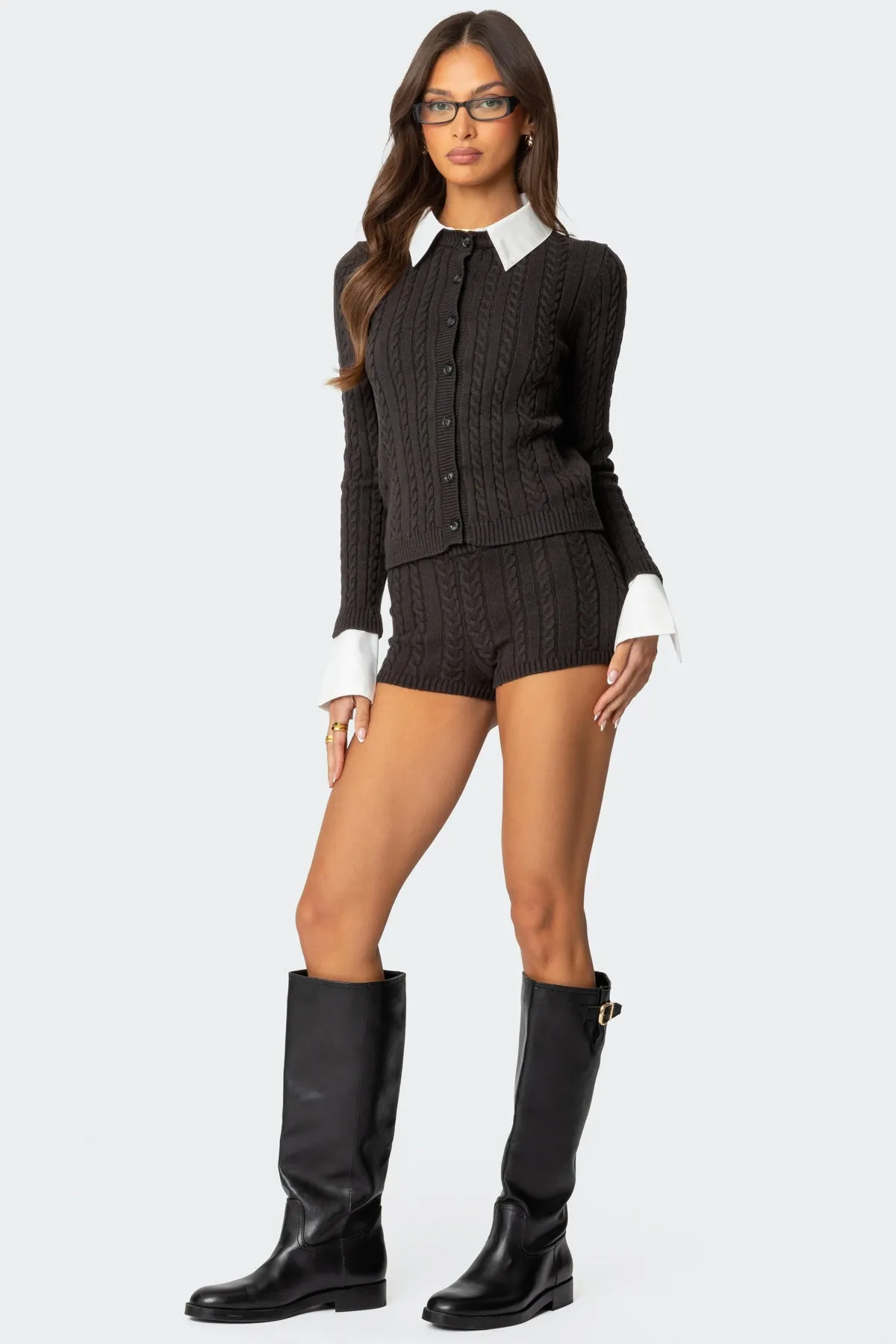Avey Detachable Cuff & Collar Cardigan sold by Edikted product image thumbnail 4