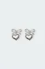 Bow Heart Charm Earrings sold by Edikted