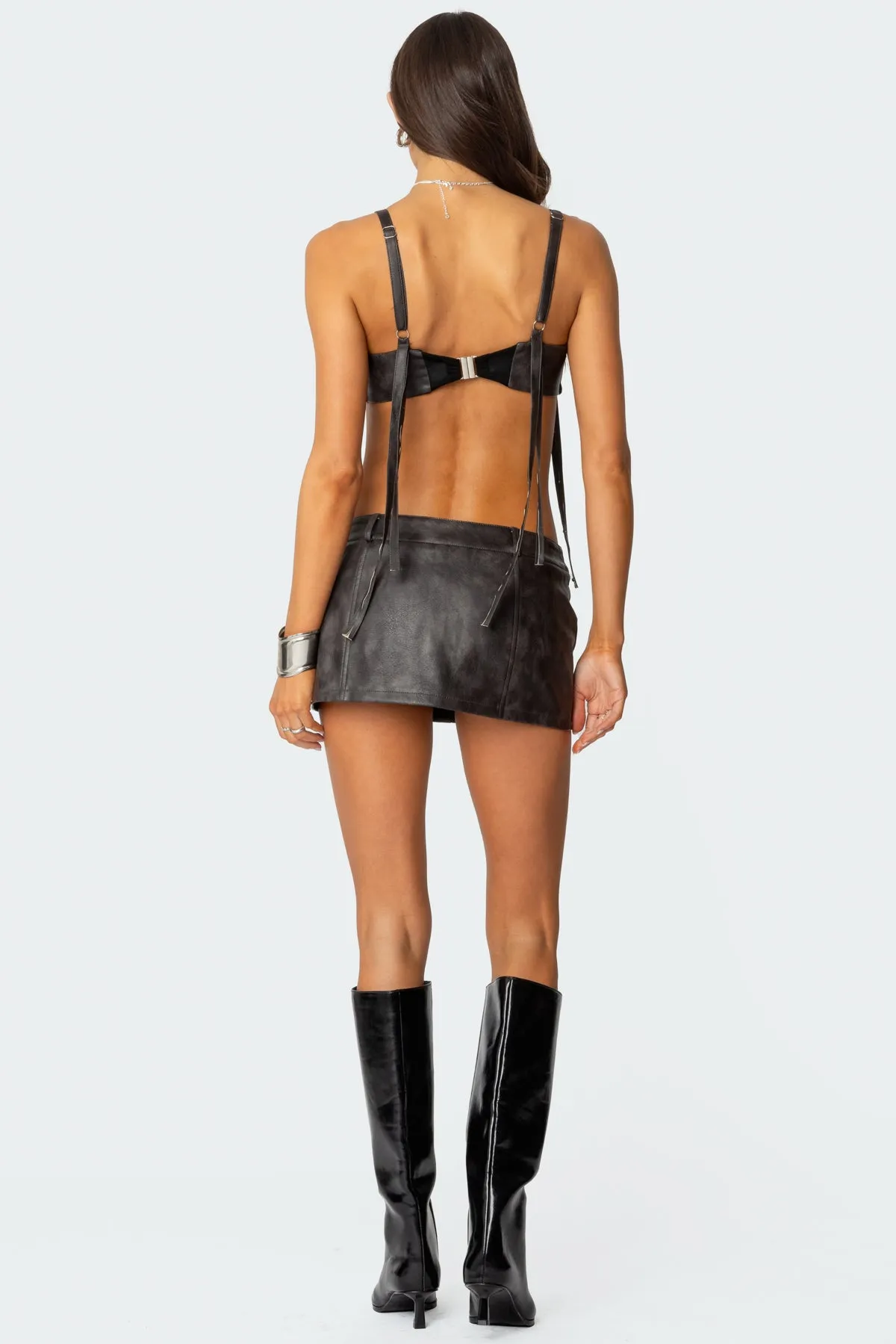Sadaf Faux Leather Mini Skort sold by Edikted product image thumbnail 5