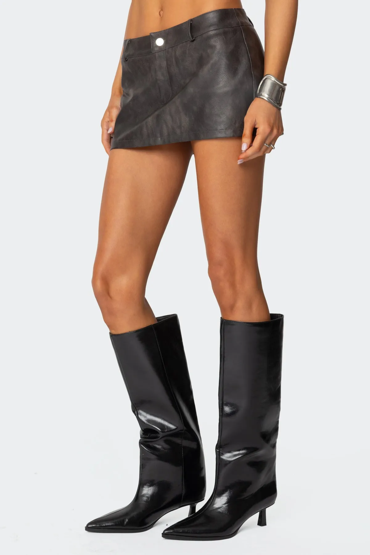 Sadaf Faux Leather Mini Skort sold by Edikted product image thumbnail 3