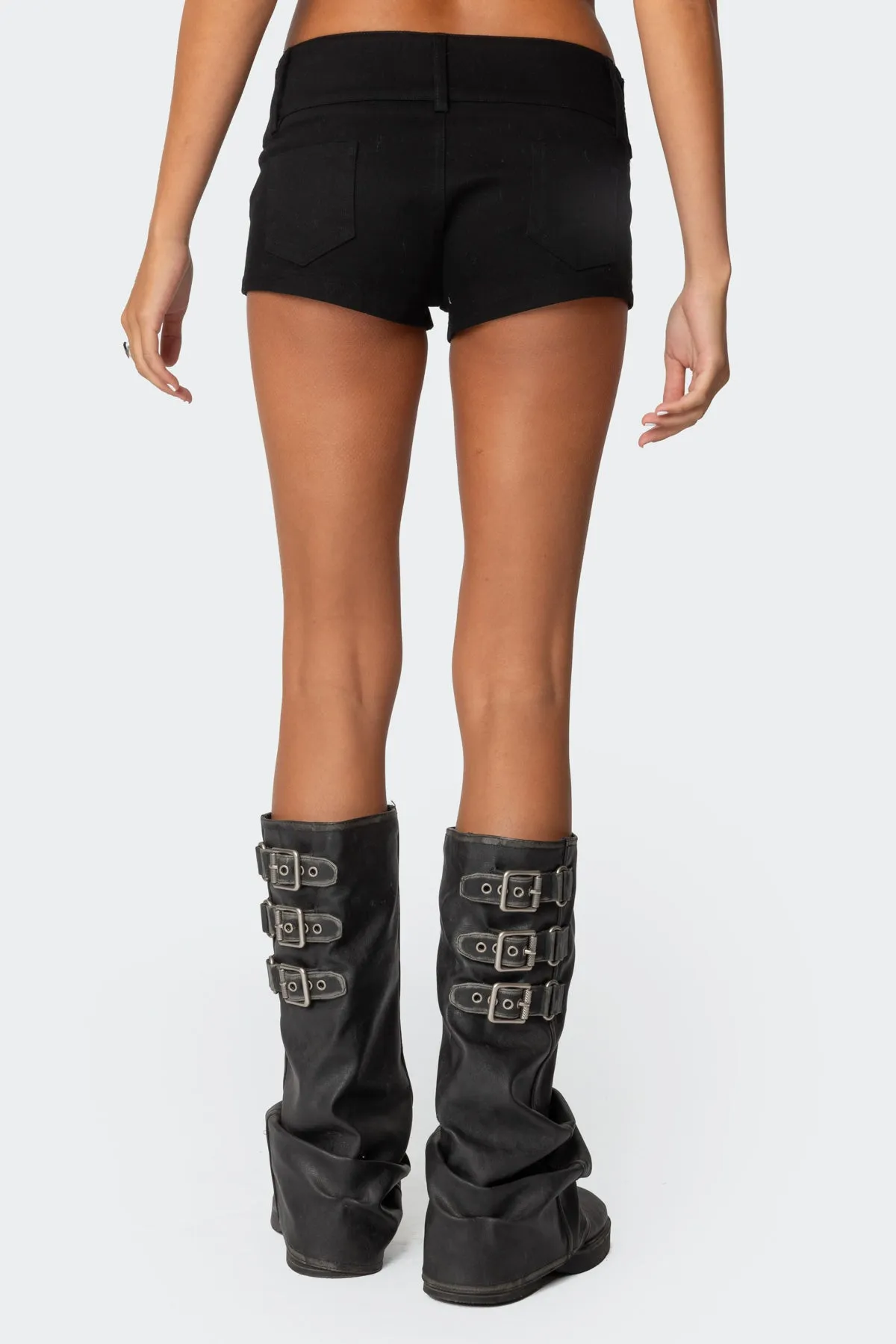 Studded Belt Denim Micro Shorts sold by Edikted product image thumbnail 5