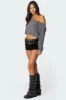 Studded Belt Denim Micro Shorts sold by Edikted