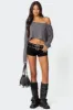 Studded Belt Denim Micro Shorts sold by Edikted