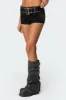 Studded Belt Denim Micro Shorts sold by Edikted