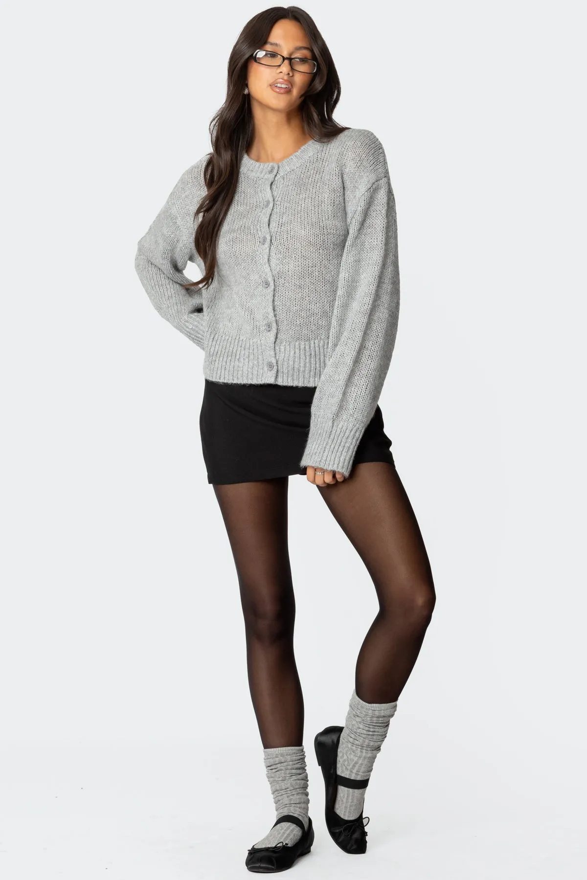 Freida Fuzzy Knit Cardigan sold by Edikted product image thumbnail 5