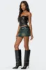 Riviere Washed Denim Mini Skirt sold by Edikted