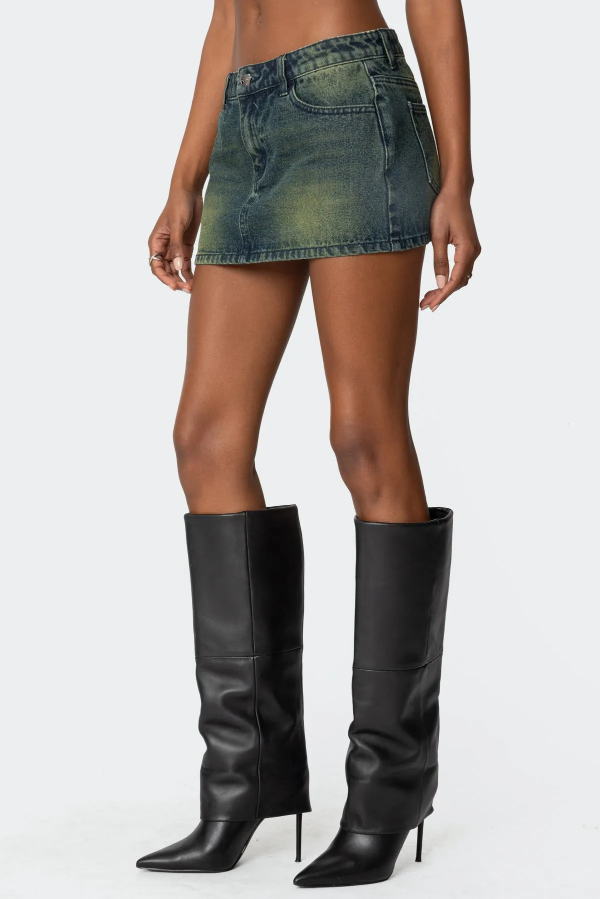 Riviere Washed Denim Mini Skirt sold by Edikted product image thumbnail 5