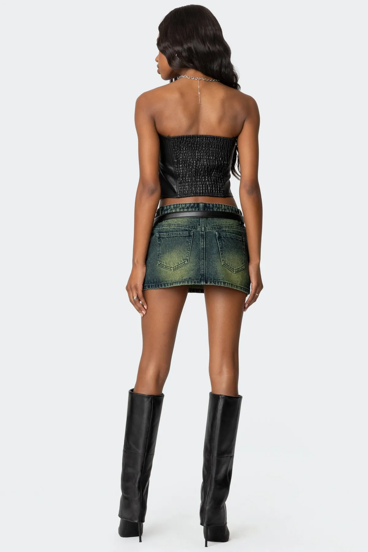 Riviere Washed Denim Mini Skirt sold by Edikted product image thumbnail 4