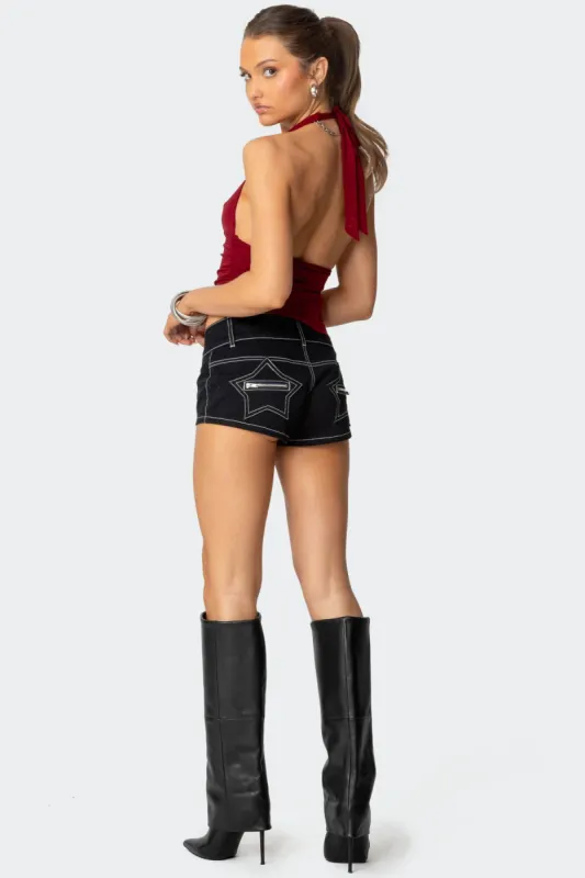 Yazi Star Micro Shorts sold by Edikted