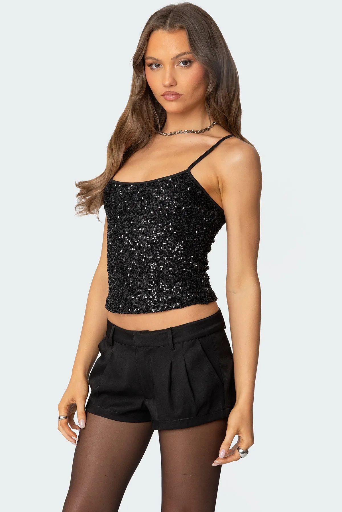 Celene Sequin Tank Top sold by Edikted product image thumbnail 3