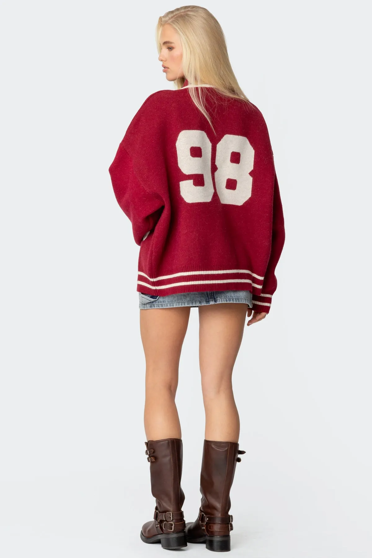 98 Varsity Zip Up Sweater sold by Edikted product image thumbnail 5