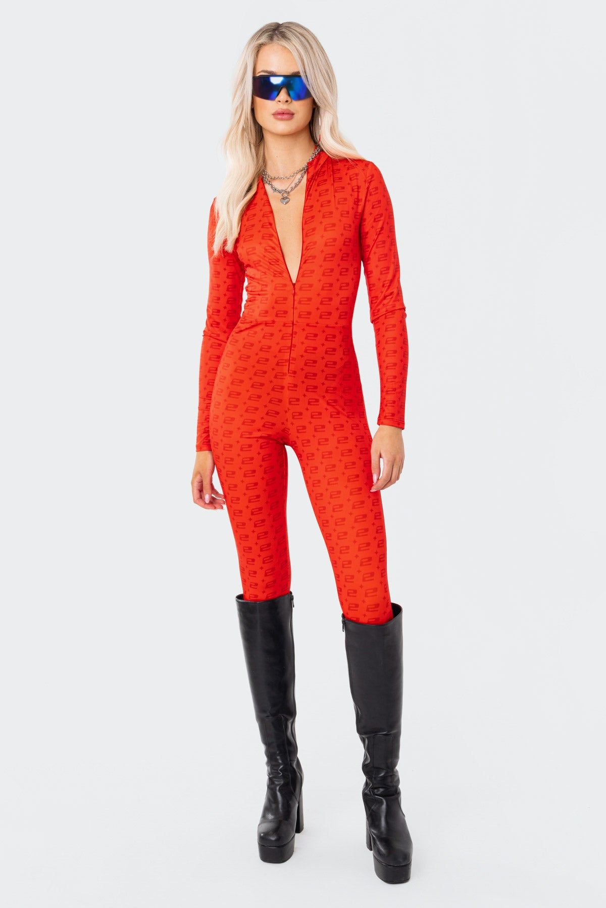 E* Monogram Jumpsuit sold by Edikted product image thumbnail 3