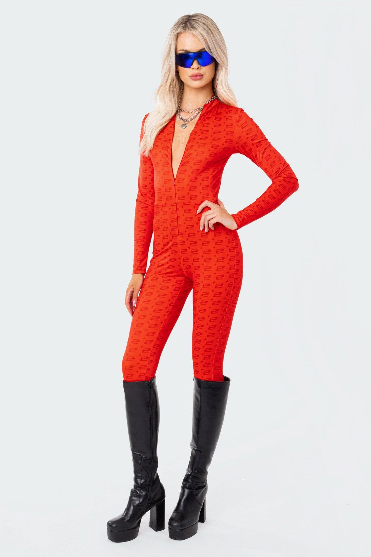 E* Monogram Jumpsuit sold by Edikted product image thumbnail 4