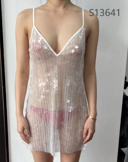 Transparent sequin mini dress sold by Edikted