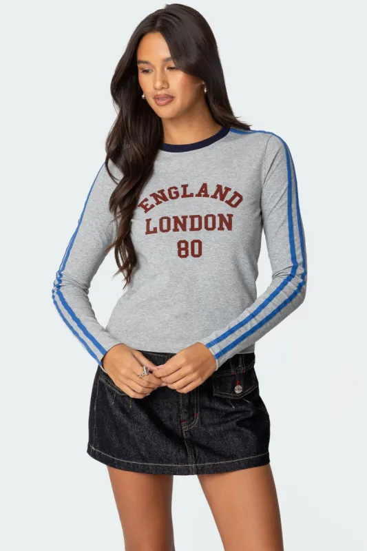 UK Contrast Stripe T Shirt sold by Edikted