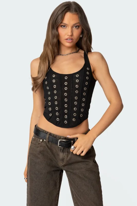 Miki Grommet Corset sold by Edikted