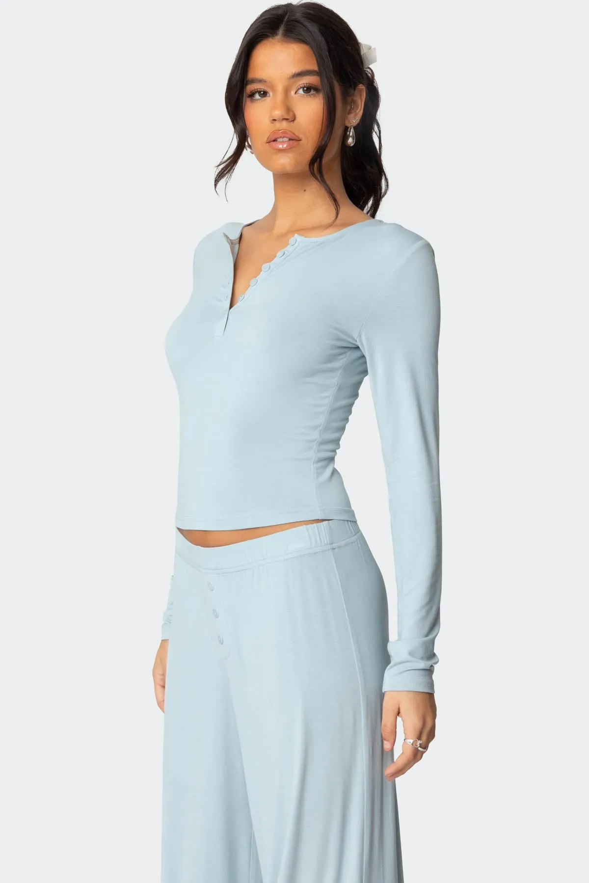 Kait Henley Top sold by Edikted product image thumbnail 5