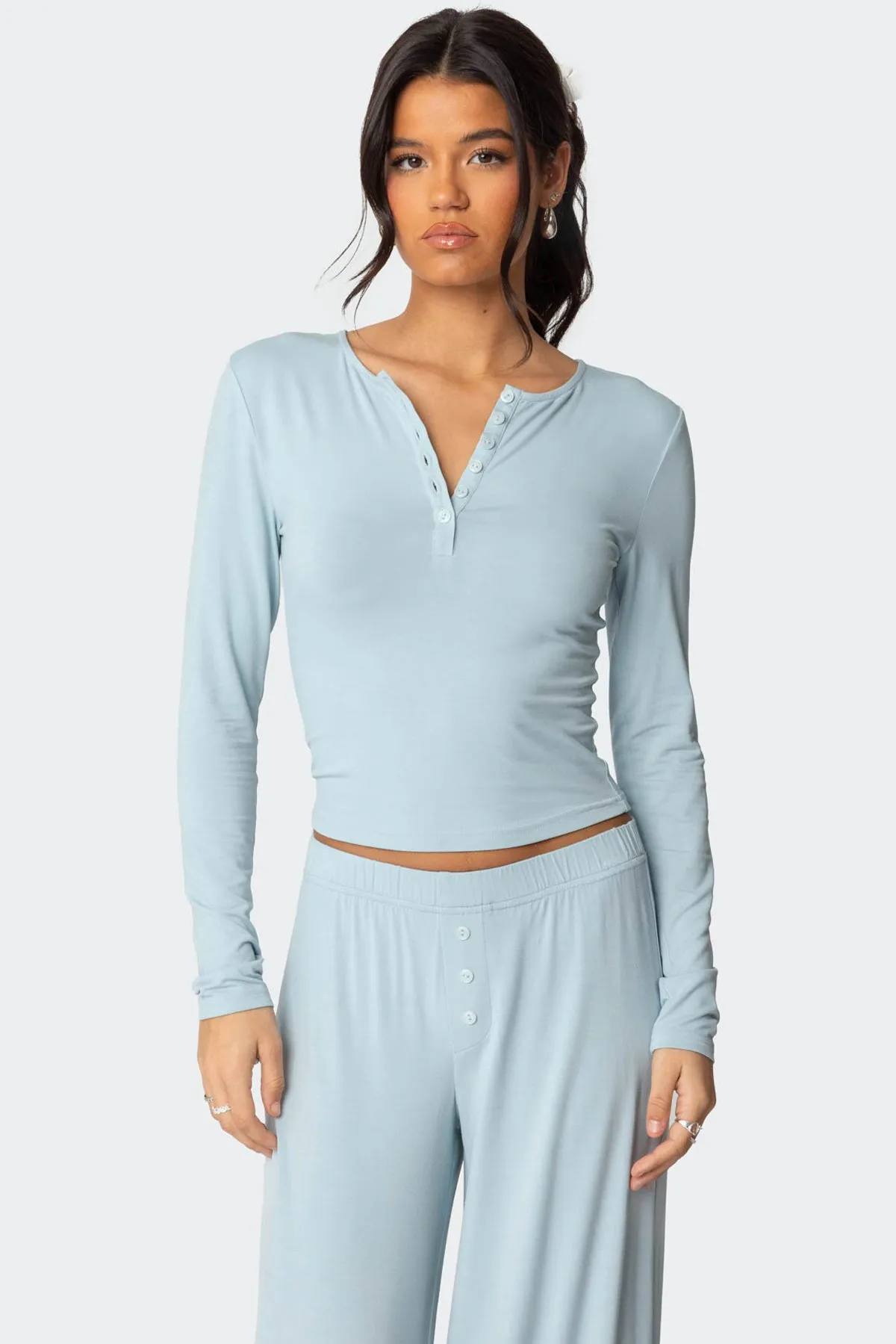Kait Henley Top sold by Edikted product image thumbnail 2