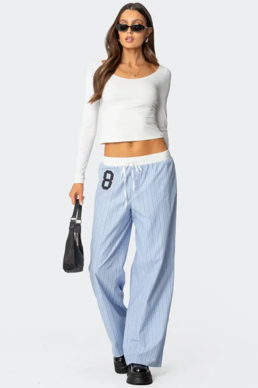 Erez Contrast Waist Striped Pants sold by Edikted