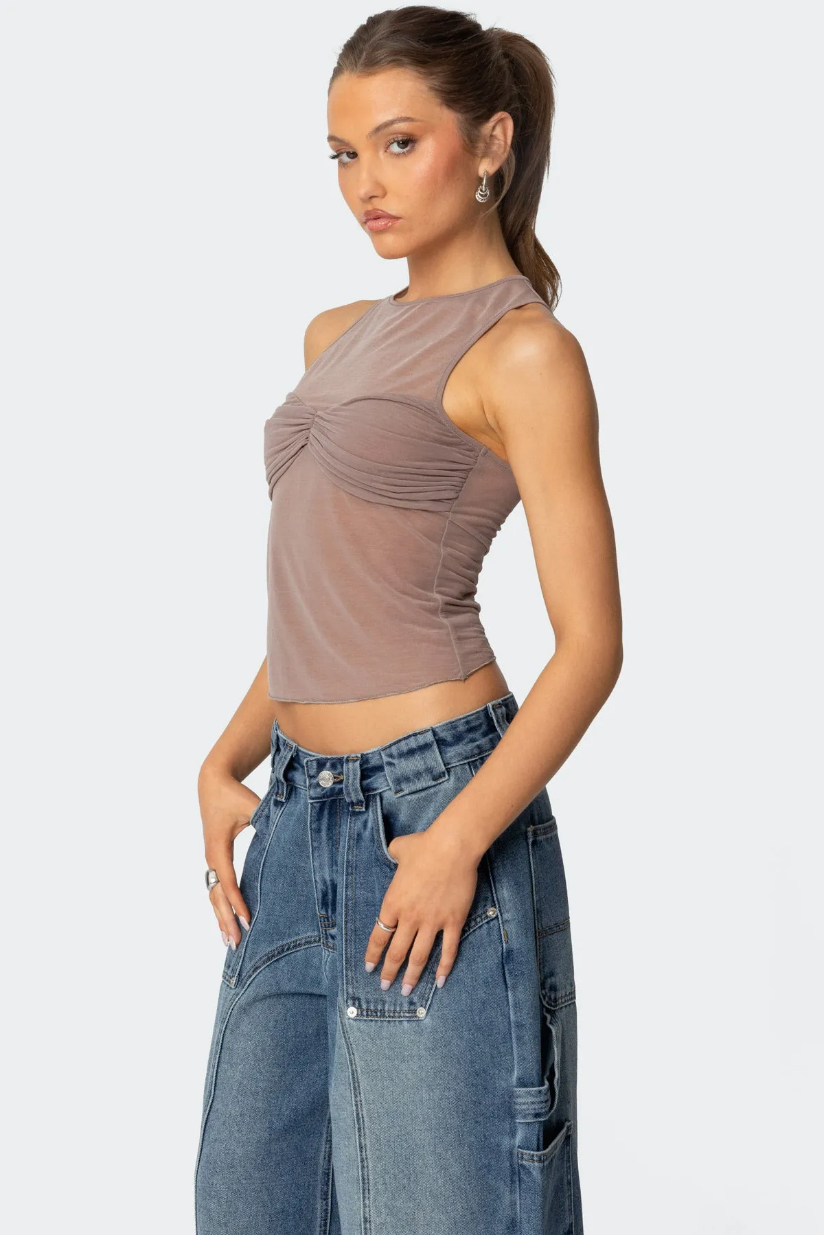 Erica Sheer Gathered Top sold by Edikted product image thumbnail 4