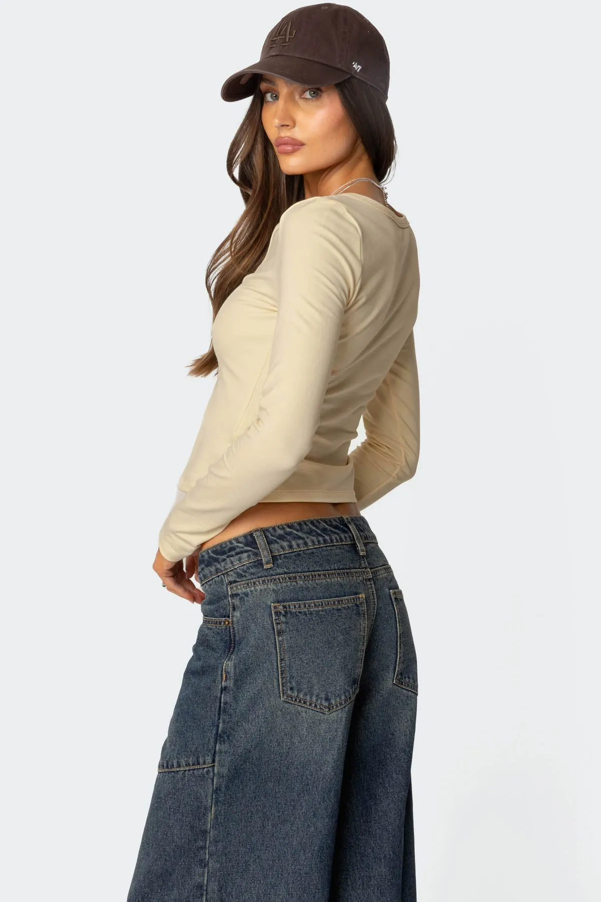 Leah Henley Top sold by Edikted product image thumbnail 5