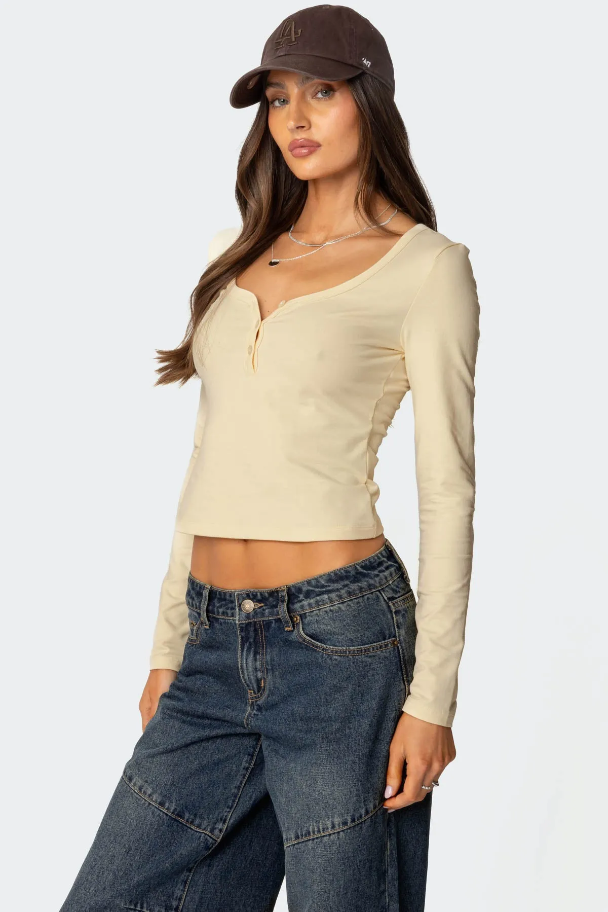 Leah Henley Top sold by Edikted product image thumbnail 3
