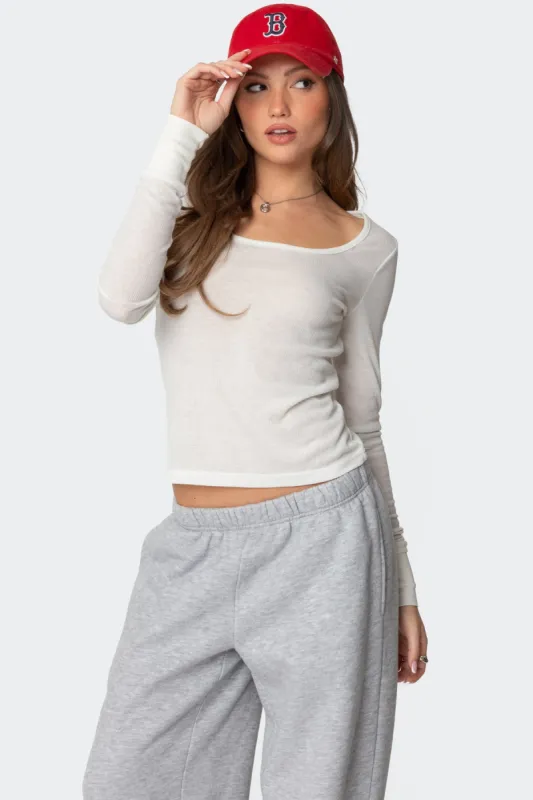 Hailey Scoop Neck Top sold by Edikted