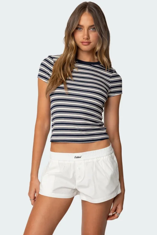 Arlyn Striped T Shirt sold by Edikted