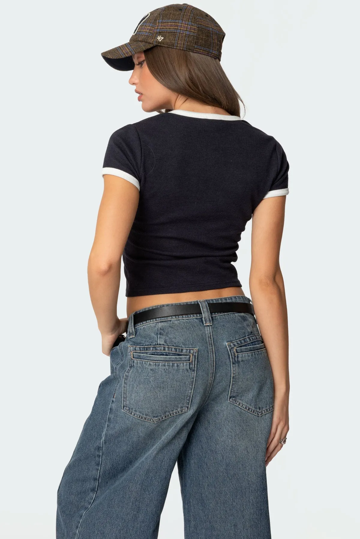 Gillian Henley Waffle Top sold by Edikted product image thumbnail 5