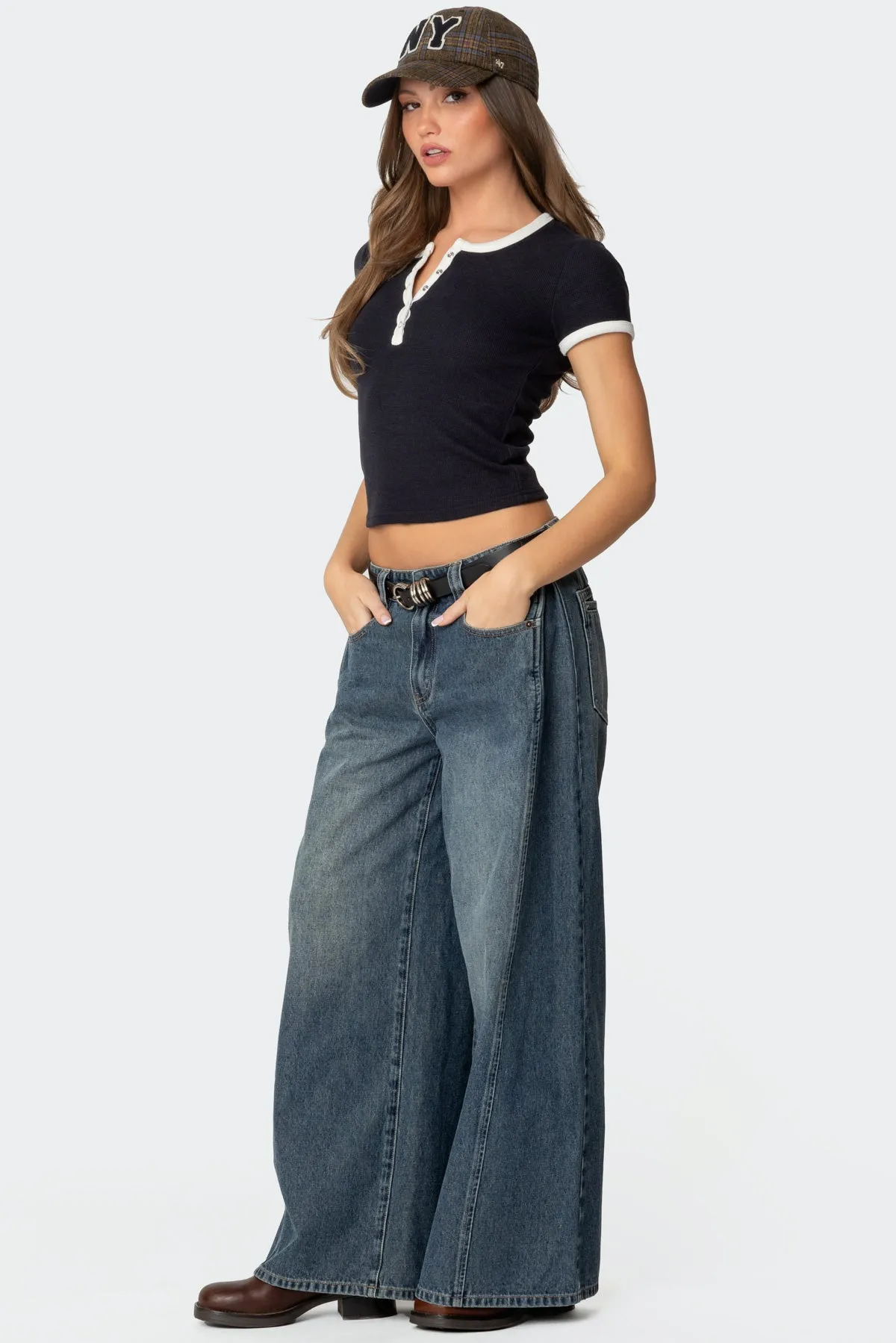 Gillian Henley Waffle Top sold by Edikted product image thumbnail 4