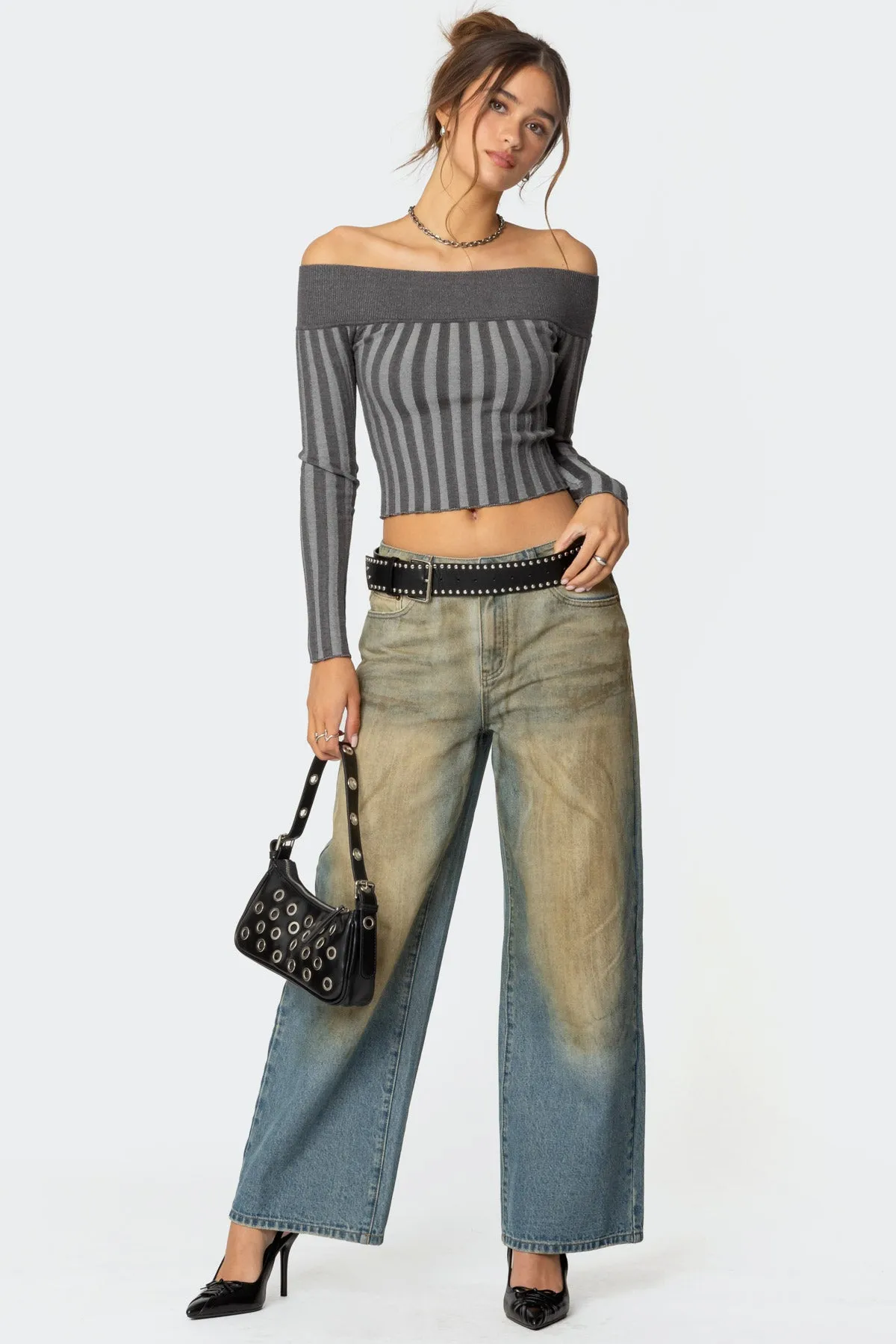 Daren Off Shoulder Knit Top sold by Edikted product image thumbnail 2