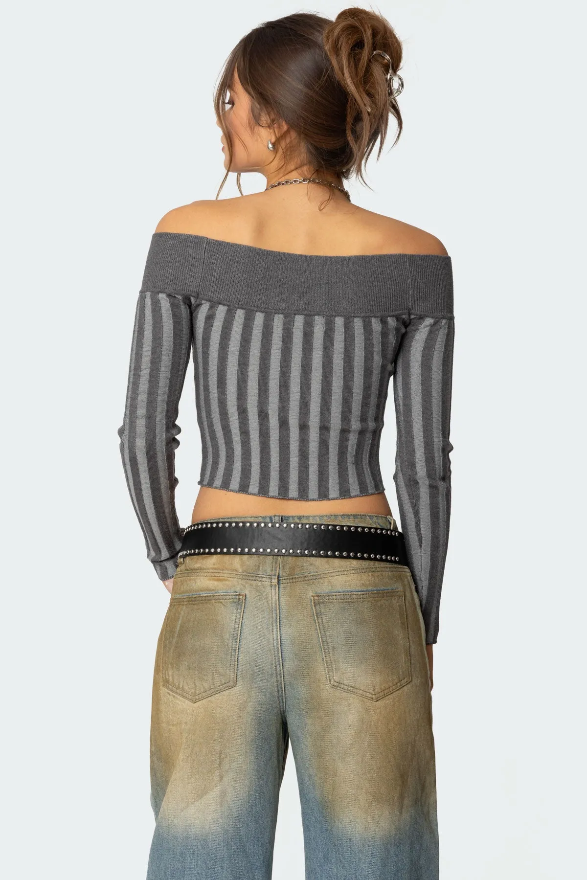 Daren Off Shoulder Knit Top sold by Edikted product image thumbnail 4
