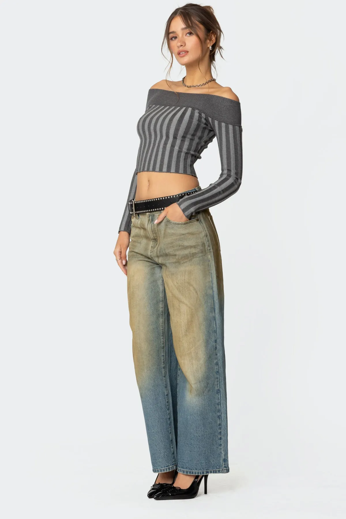 Daren Off Shoulder Knit Top sold by Edikted product image thumbnail 5