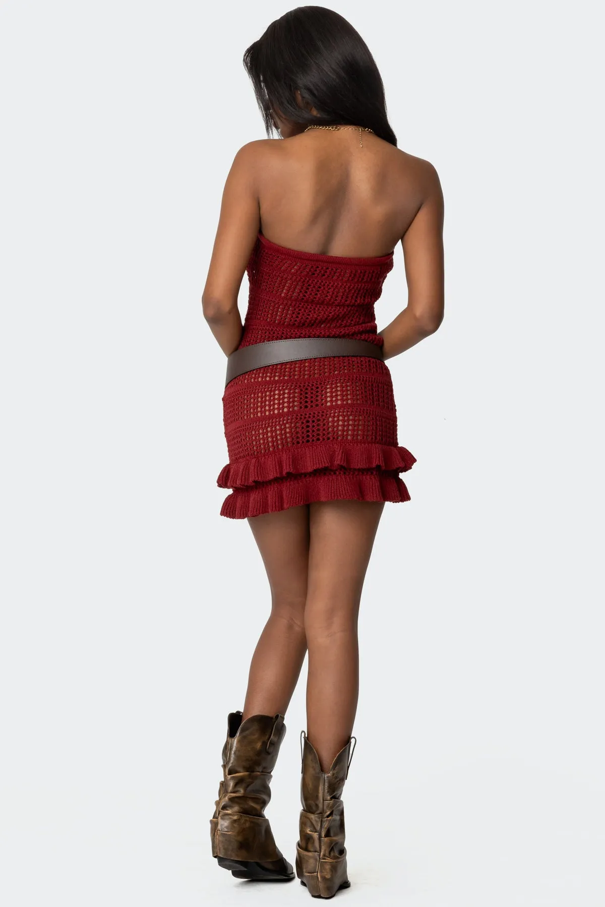 Brooke Crochet Strapless Mini Dress sold by Edikted product image thumbnail 5