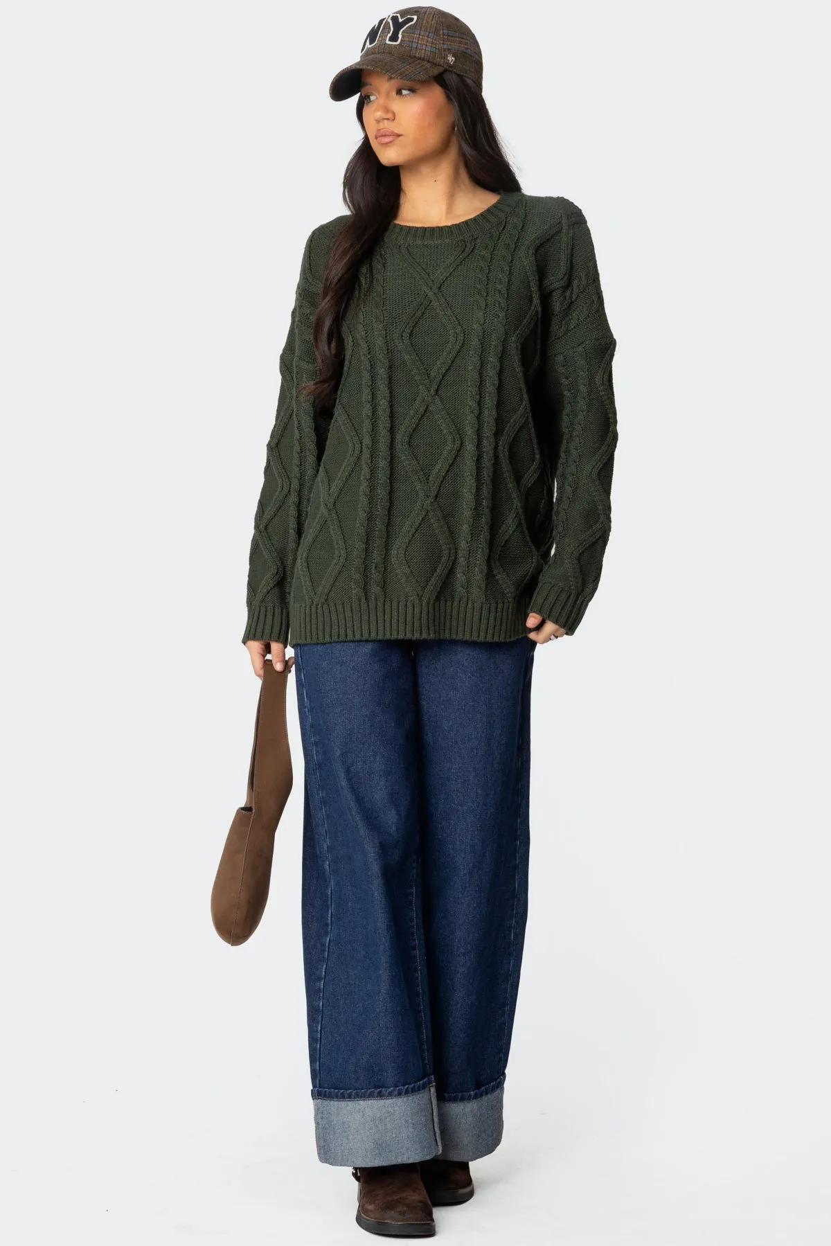 Kennedy Oversized Cable Knit Sweater sold by Edikted product image thumbnail 2