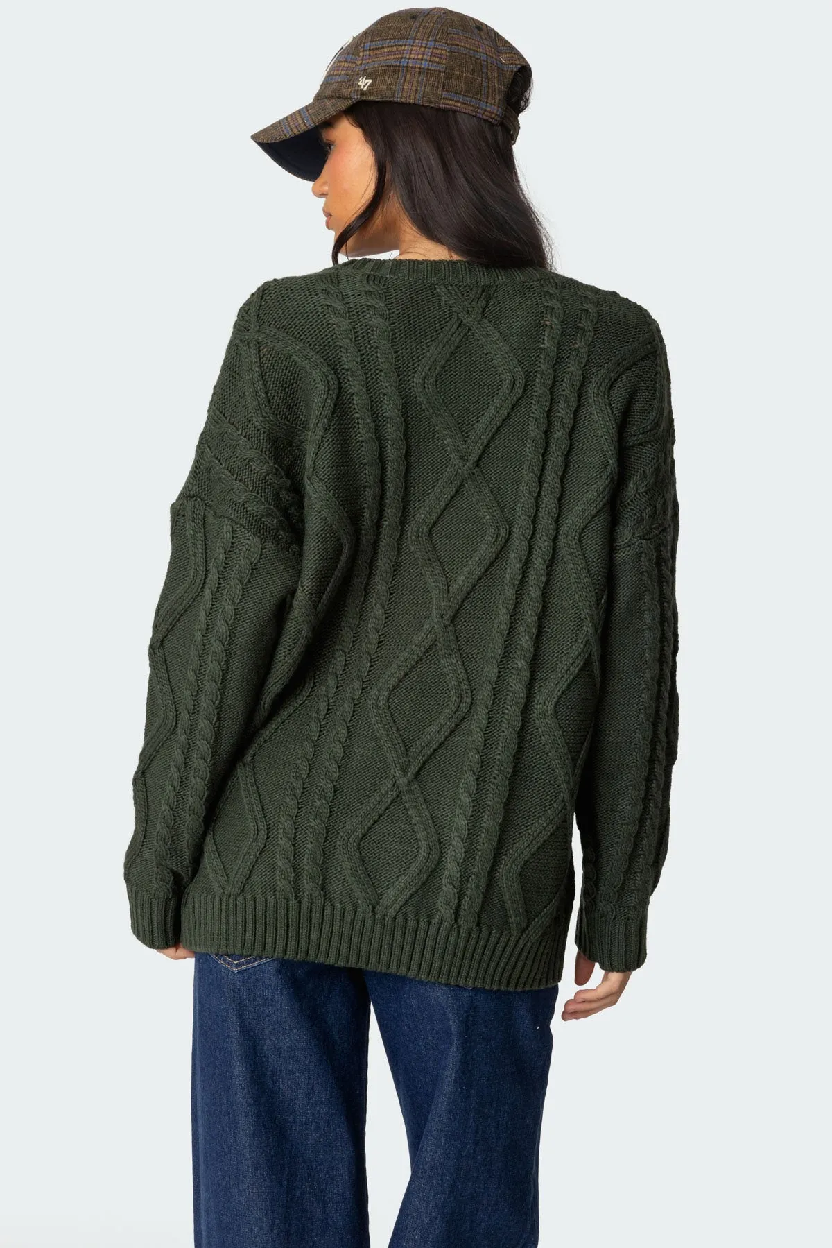 Kennedy Oversized Cable Knit Sweater sold by Edikted product image thumbnail 5