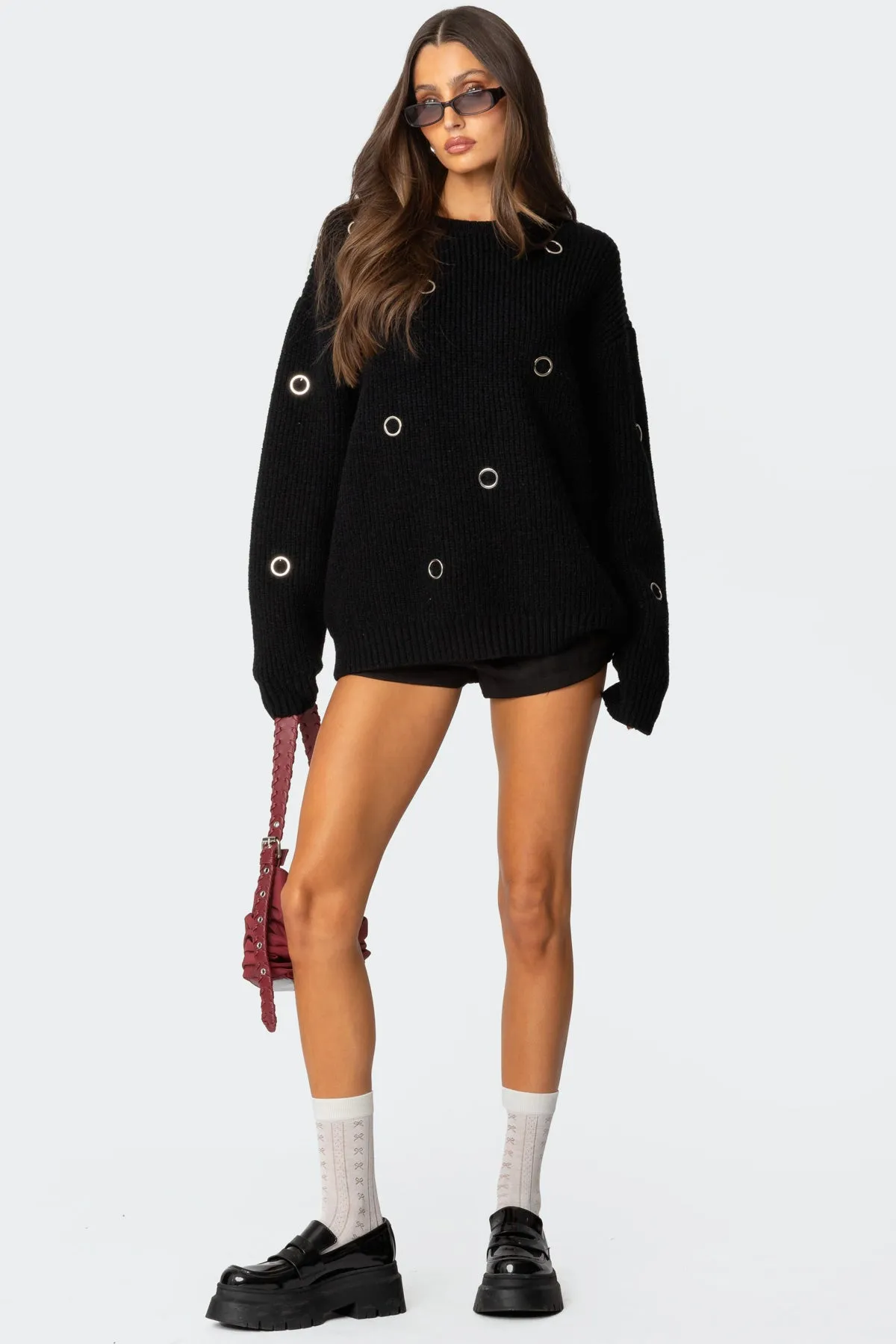 Ellia Grommet Oversized Sweater sold by Edikted product image thumbnail 2