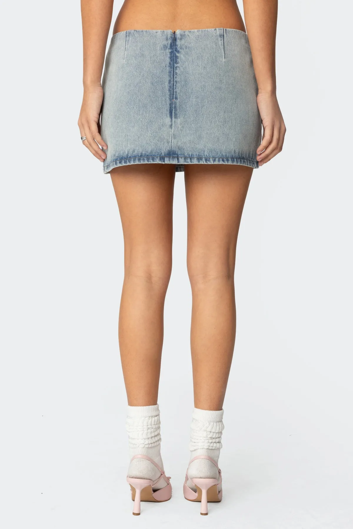 Bowdie Washed Denim Mini Skirt sold by Edikted product image thumbnail 5